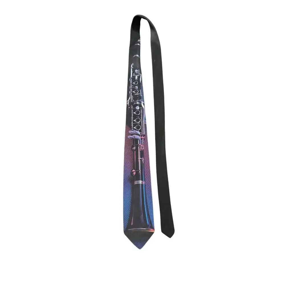 Ralph Marlin Clarinet Instrument Goodell Music Vintage Novelty Necktie Polyester
